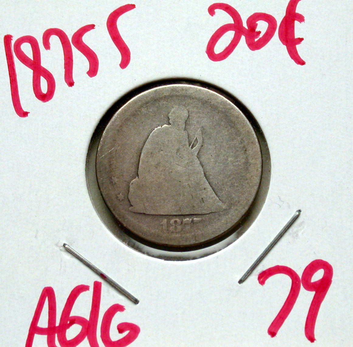 1875 S 20c Piece in AG/G! - Click Image to Close